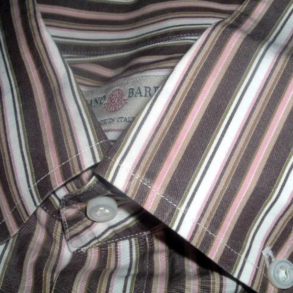 Luciano Barbera Italy button down collar shirt L